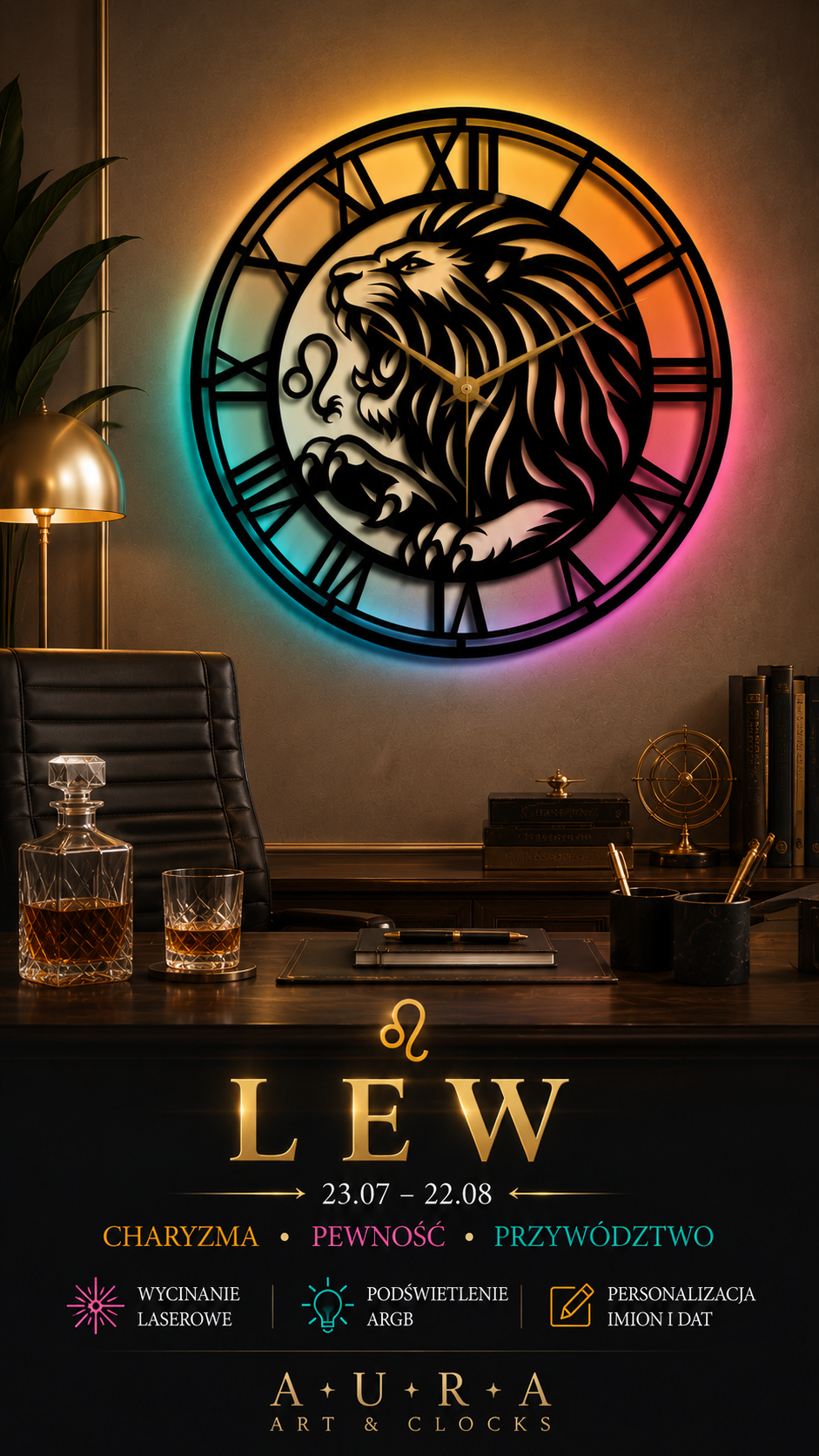 ZEGAR AURA ZODIAC - LEW