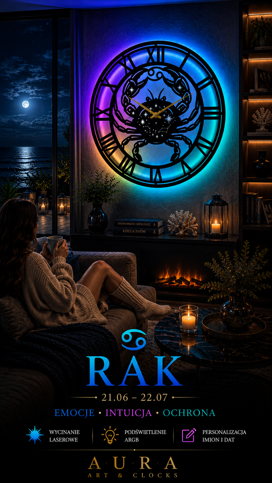 ZEGAR AURA ZODIAC - RAK