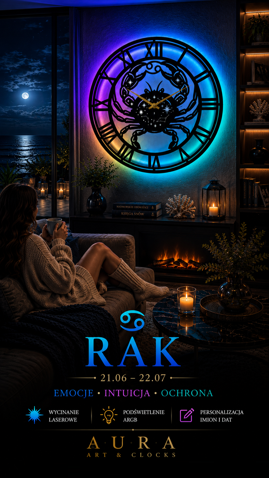 ZEGAR AURA ZODIAC - RAK