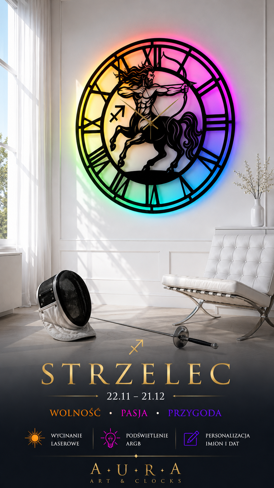 ZEGAR AURA ZODIAC -STRZELEC