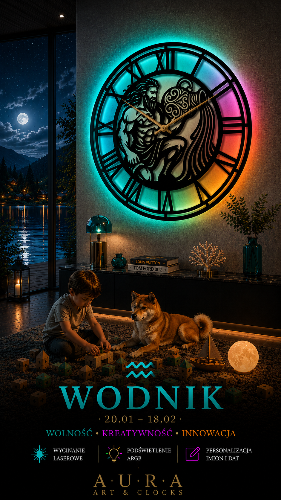 ZEGAR AURA ZODIAC - WODNIK